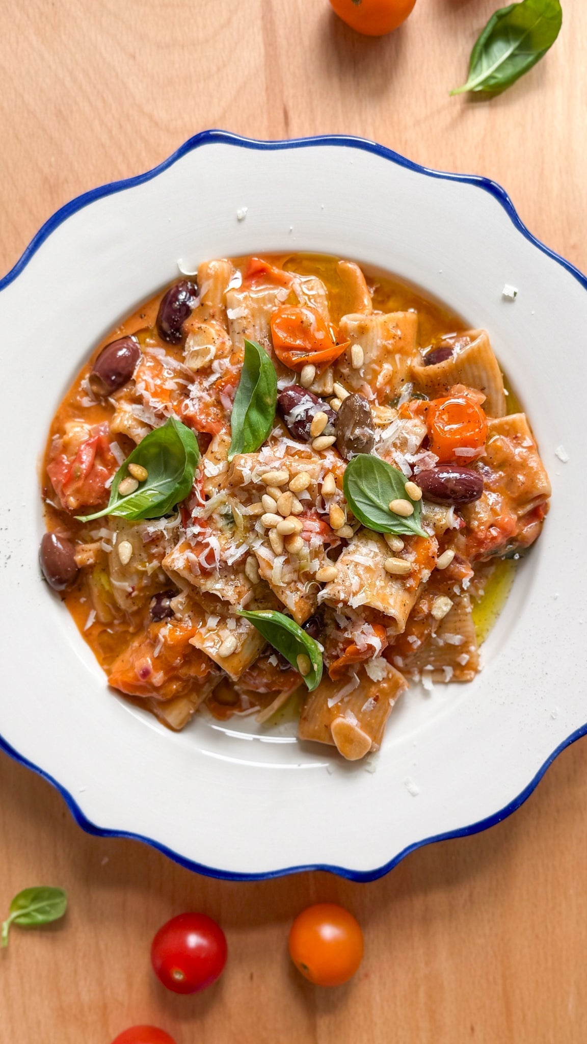 One Pan Harissa & Olive Tomato Rigatoni