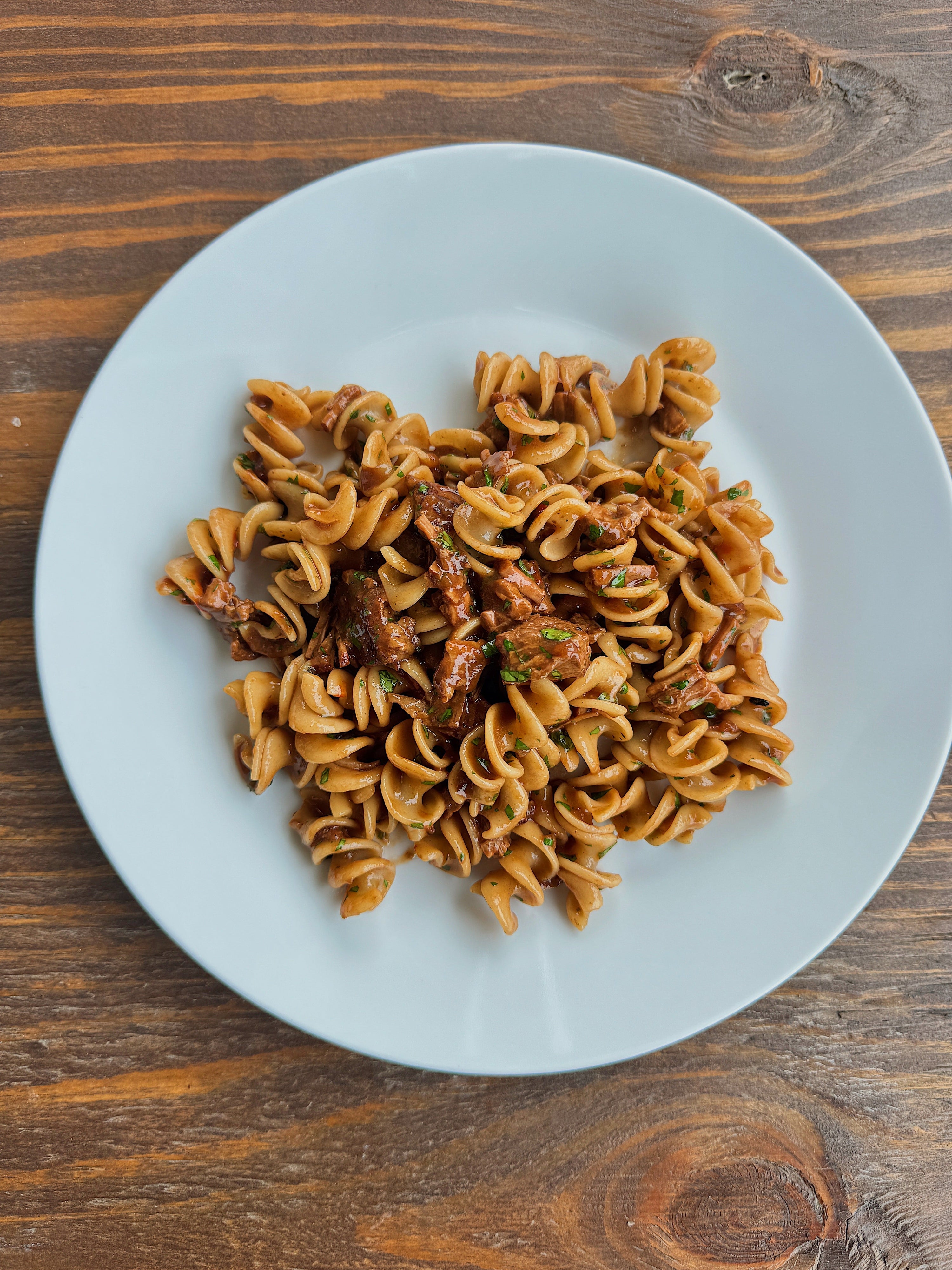 Beef Brisket and Red Wine Fusilli