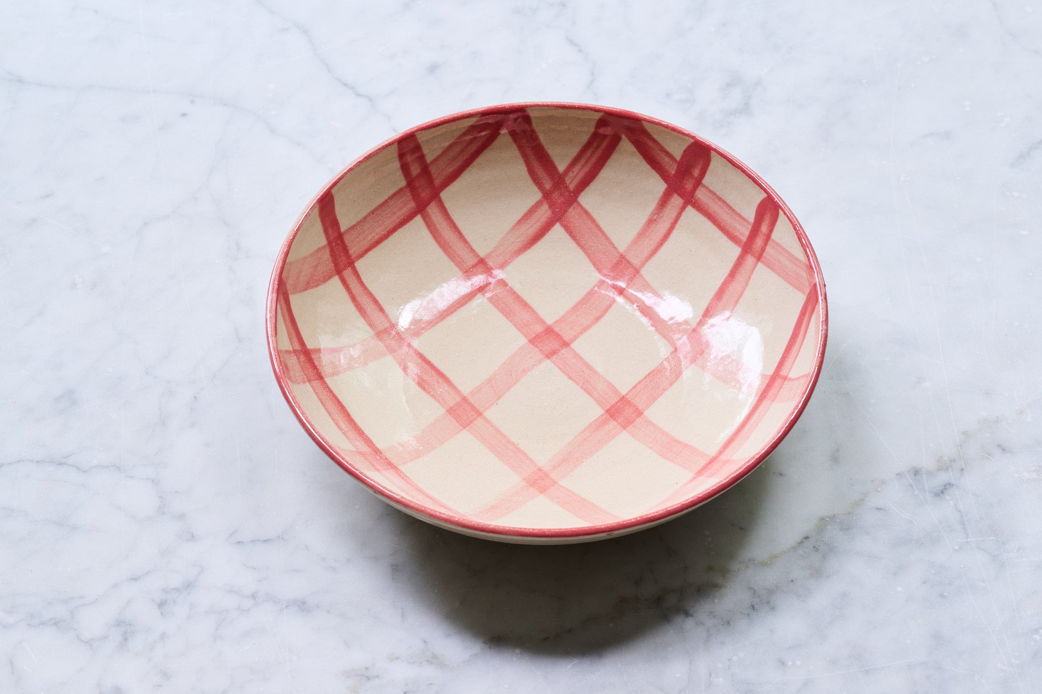 Gingham Pasta Bowl Set of 2