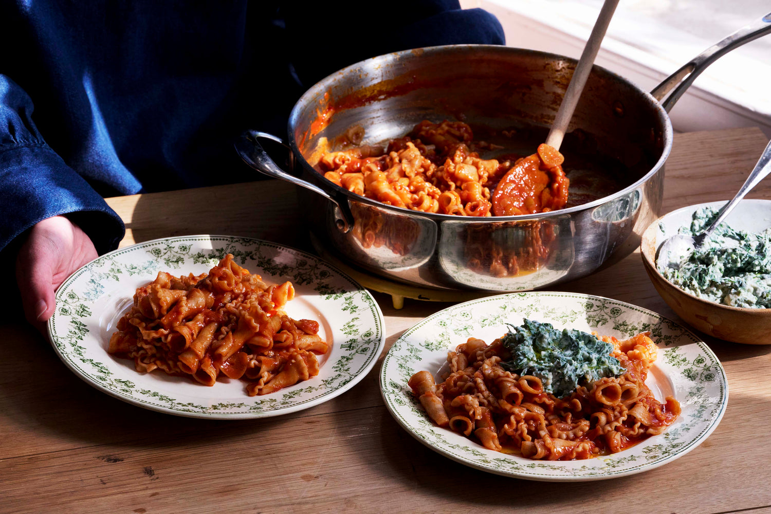 Tomato Vodka Sauce, with Ricotta Spinach