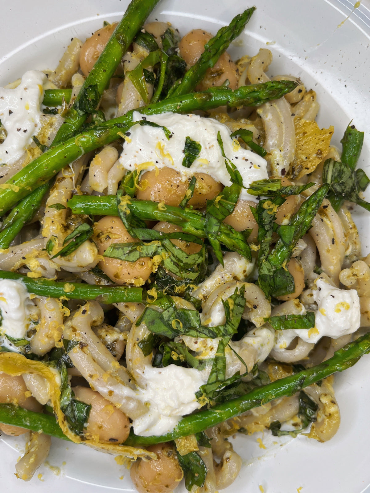 Burrata & Beans, Pesto Pasta with Seasonal Greens