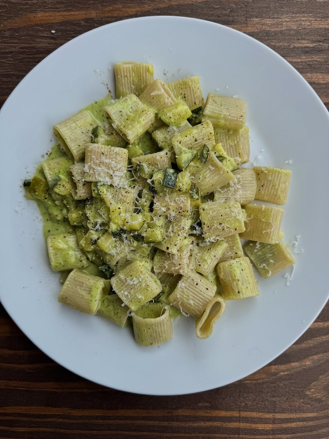 Courgette, rosemary and crème fraiche Rigatoni