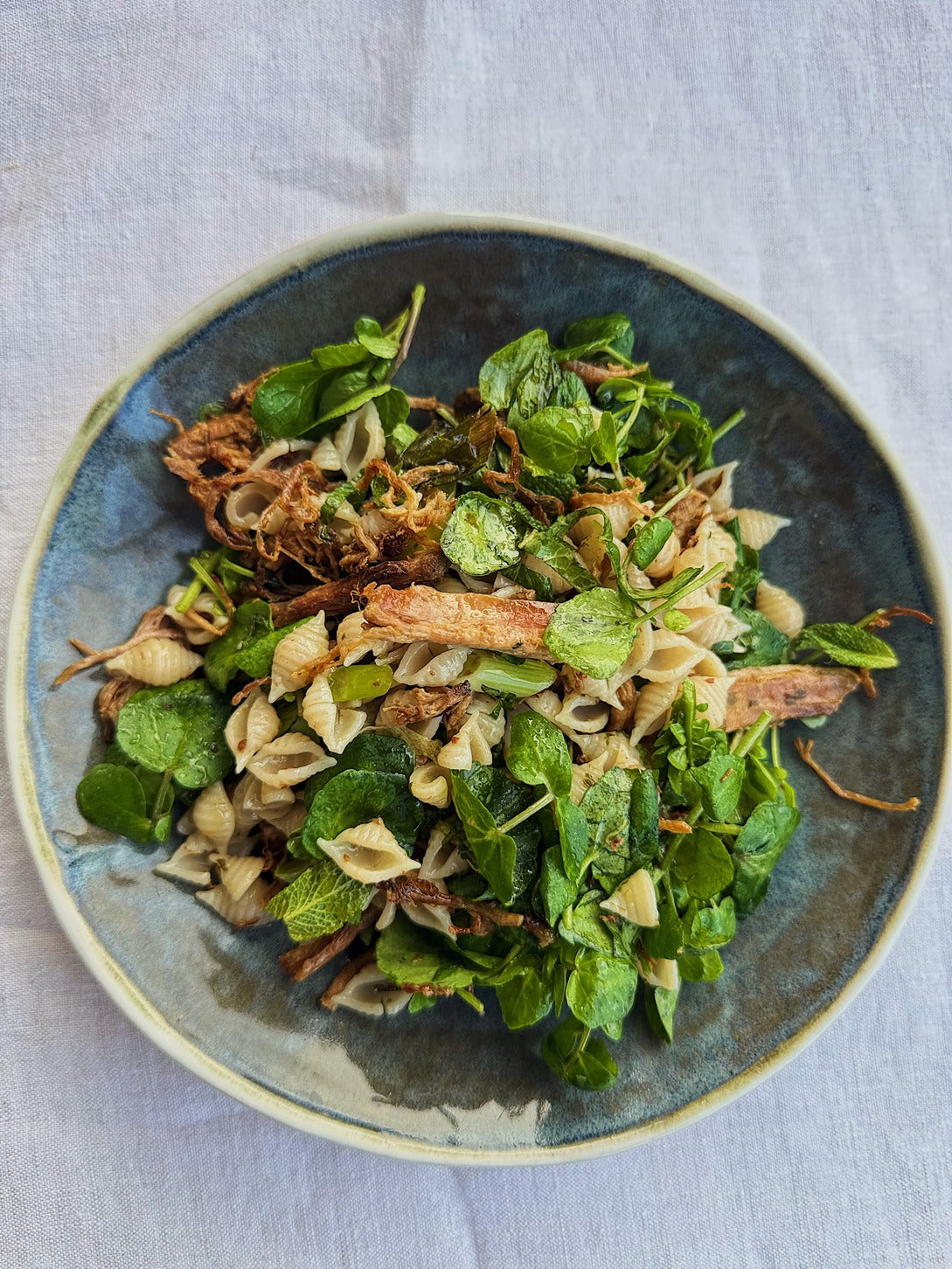 Crispy Cumin Lamb Conchigliette Salad with Mint Dressing