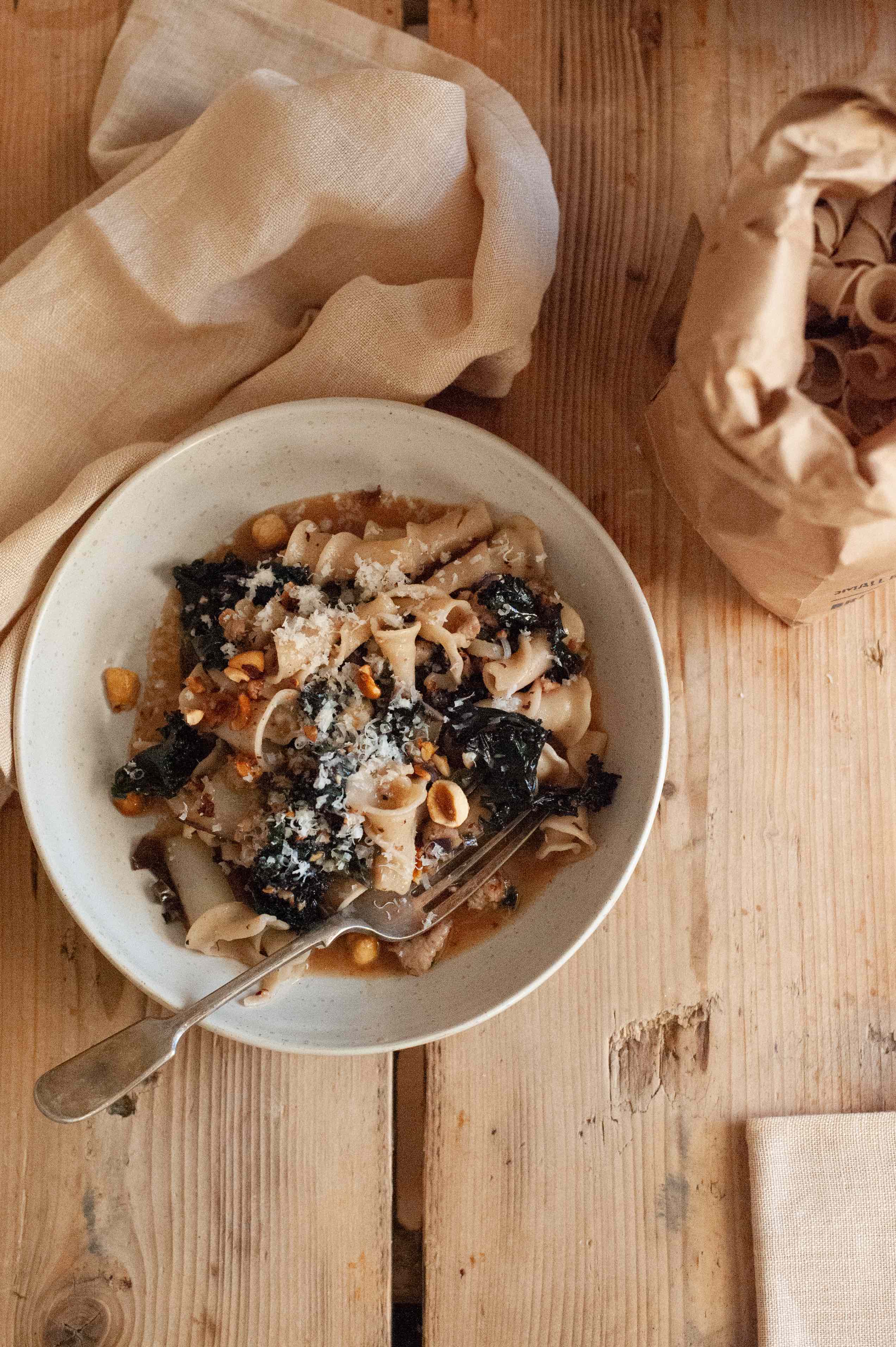 Sausage, Chicory & Kale Gigli