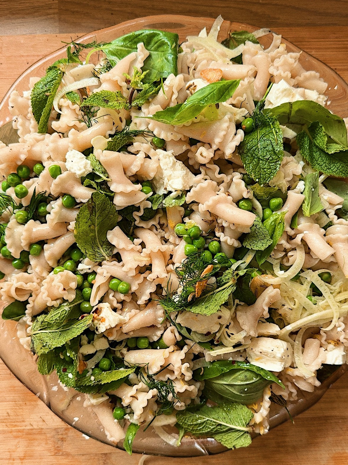 Herby Lemon, Fennel, Pea and Feta Gigli