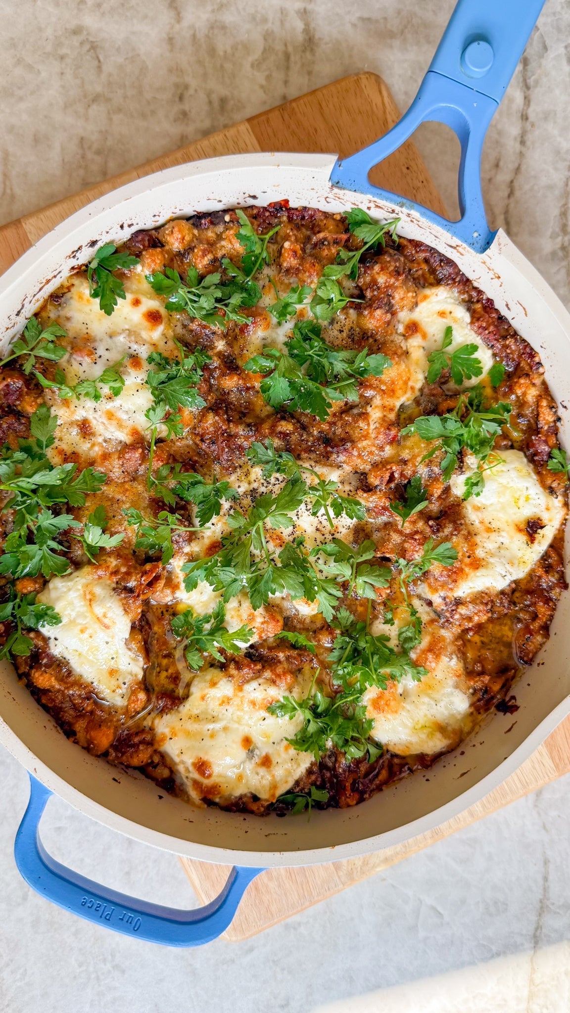 One-Pan Spicy Mushroom & Burrata Conchigliette Bake