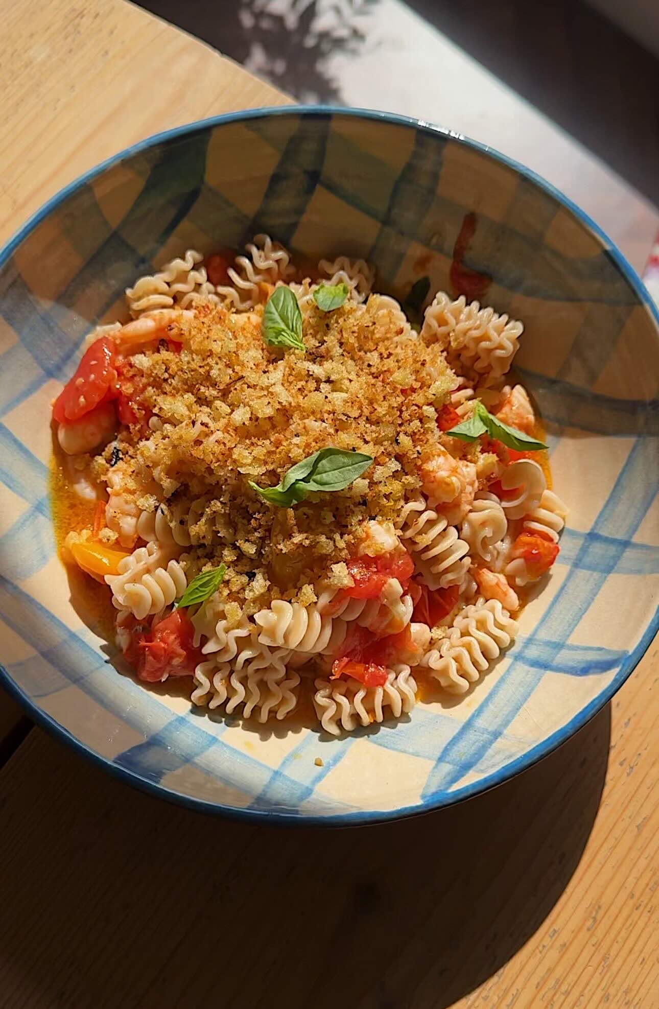 Confit Cherry Tomato and Garlic Prawn Radiatori