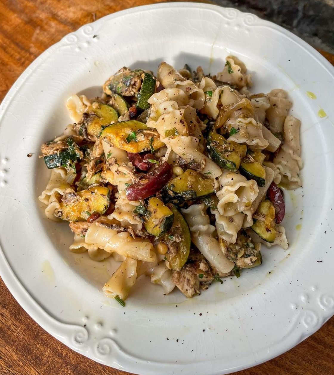 Hannah Wilding's courgette + sardine agrodolce pasta