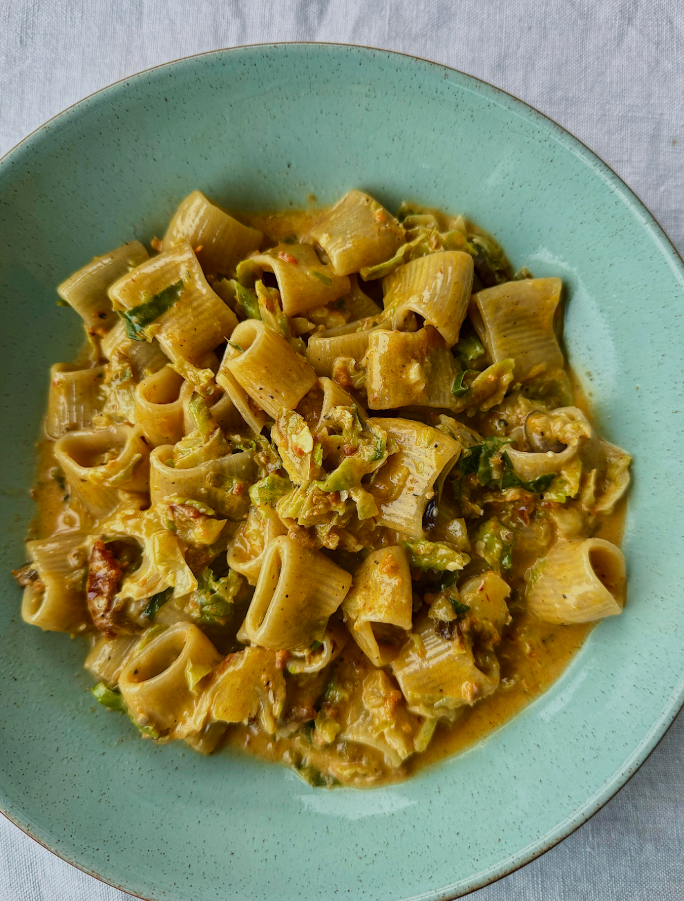 Nduja, Sprout and Sundried Tomato Rigatoni
