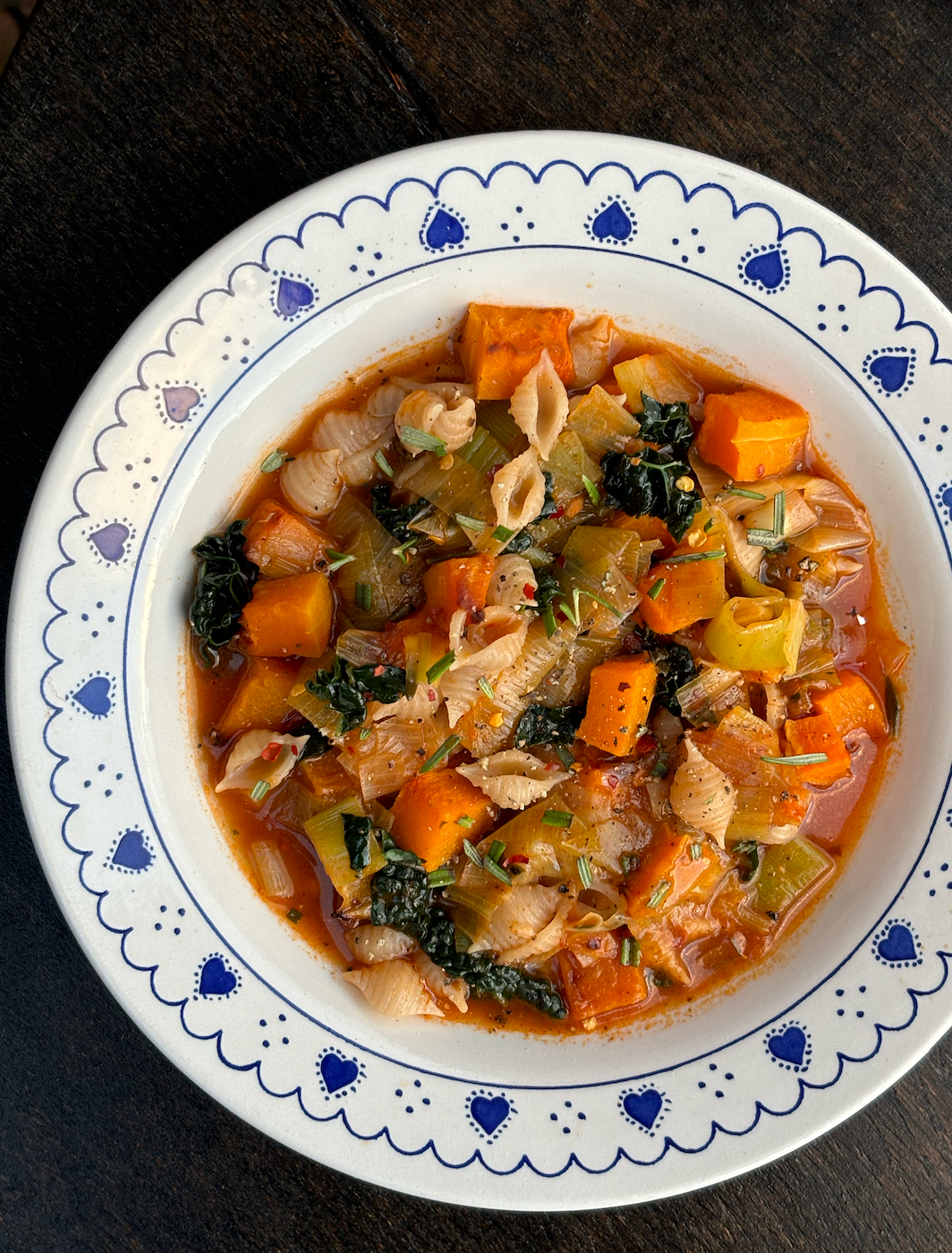 Spicy harissa winter minestrone