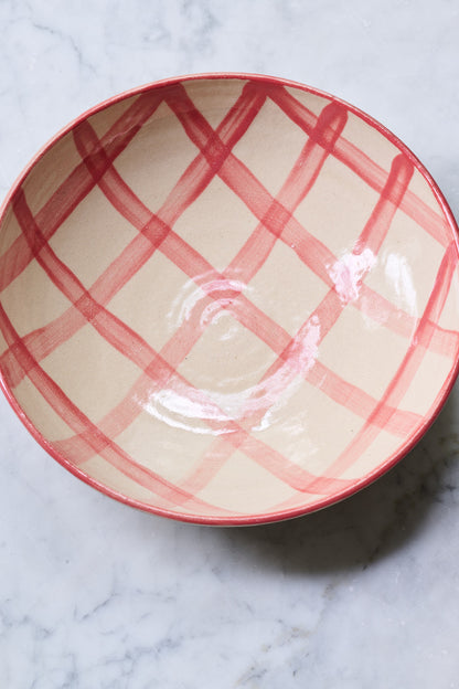 Gingham Pasta Bowl Set of 2